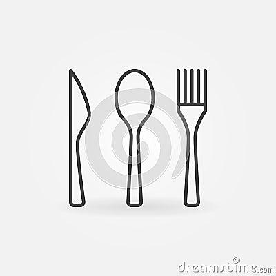 Knife, spoon and fork icon Vector Illustration