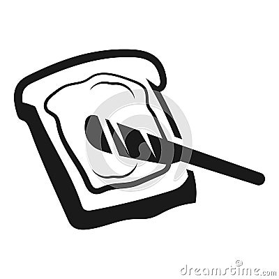 Knife spreading butter icon, simple style Vector Illustration