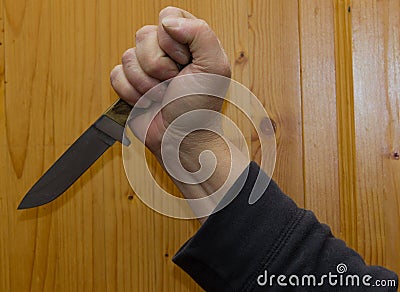 Knife, stabbing weapon, violence, xenophobia, fear, thrust, to s Stock Photo