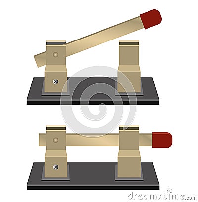 A knife switch is a type of switch used to control the flow of electricity in a circuit Stock Photo