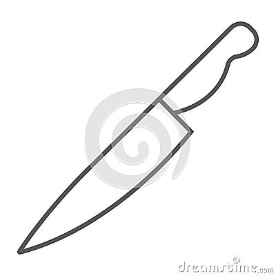 Knife thin line icon, kitchen and cooking Vector Illustration