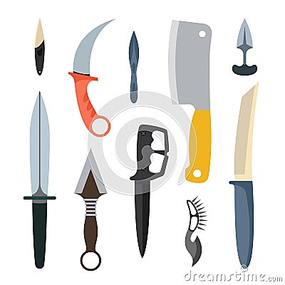 Knifes weapon vector illustration. Vector Illustration