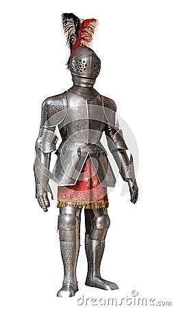 Knight armour suit, isolated Stock Photo