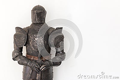 Knight armour against white background Stock Photo