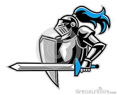 Knight with a big sword Vector Illustration