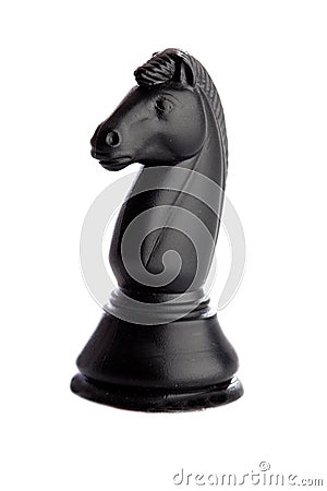 The knight. Black chess piece Stock Photo