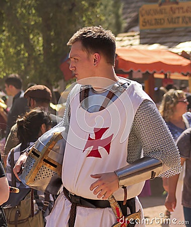 A Knight in the Crowd at the Arizona Renaissance Festival Editorial Stock Photo