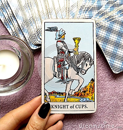 Knight of Cups Tarot Card Stock Photo