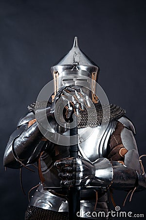 Knight on dark background Stock Photo