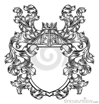 Knight Heraldic Crest Coat of Arms Shield Emblem Vector Illustration