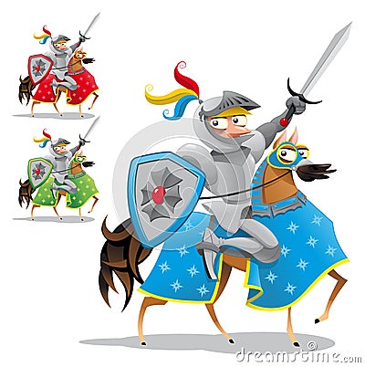 Knight and horse. Vector Illustration