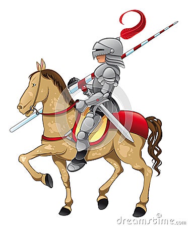 Knight and Horse Vector Illustration