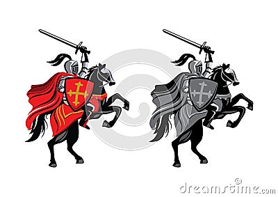 Knight Horse Vector Illustration