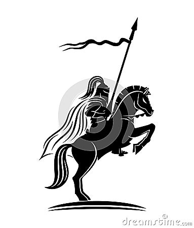 A knight on a horse. Vector Illustration