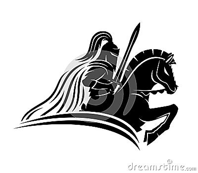 A knight on a horse. Vector Illustration