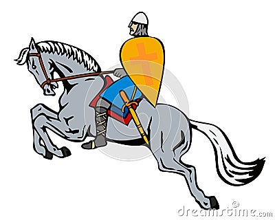 Knight on horseback Stock Photo