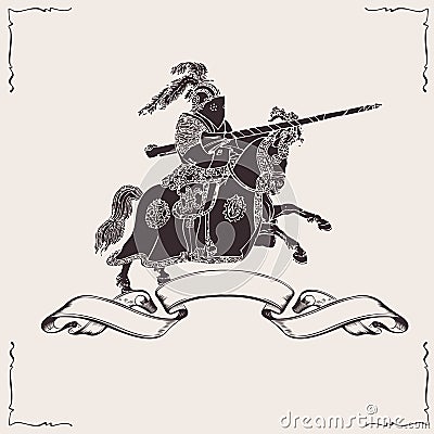 Knight on horseback Vector Illustration