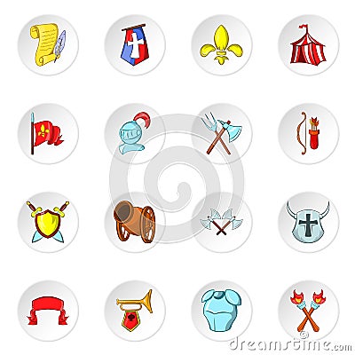 Knight icons, cartoon style Cartoon Illustration