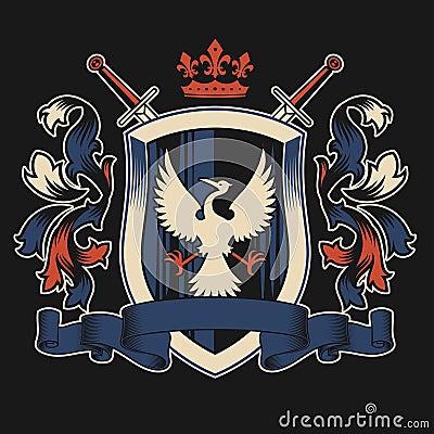 Knight Medieval Shirt Crest Design Vector Illustration