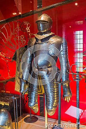 Knight in Muiderslot castle near Amsterdam - Netherlands Editorial Stock Photo