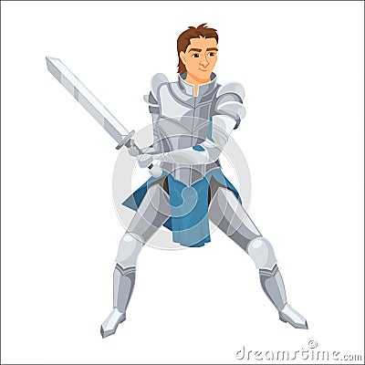 Knight. Paladin with armor Vector Illustration