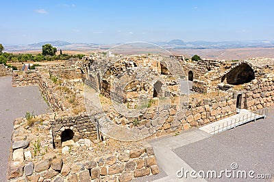 Knight`s fortress Kochav HaYarden or Belvoir in Israel Stock Photo