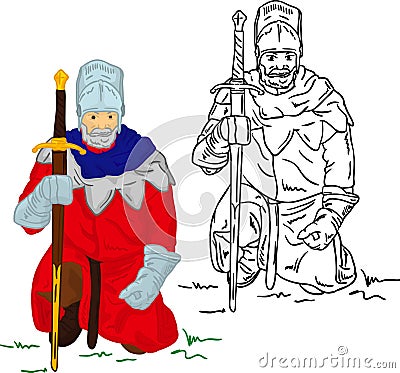 Knight with scimitar Stock Photo