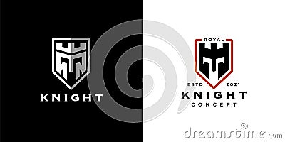 Knight shield logo icon Vector Illustration