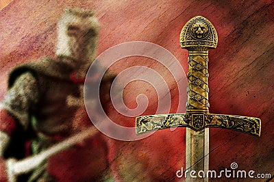 Knight and sword background Stock Photo