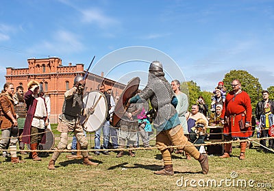 Knight tournament on swords. Editorial Stock Photo