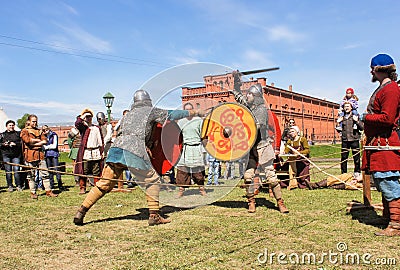 Knight tournament on swords. Editorial Stock Photo