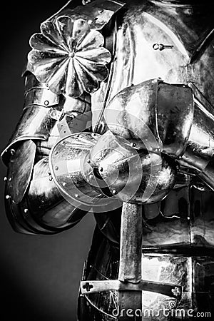 Knight wearing armor Stock Photo