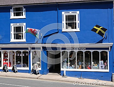 Knighton is a market town and community on the River Teme, UK. Editorial Stock Photo