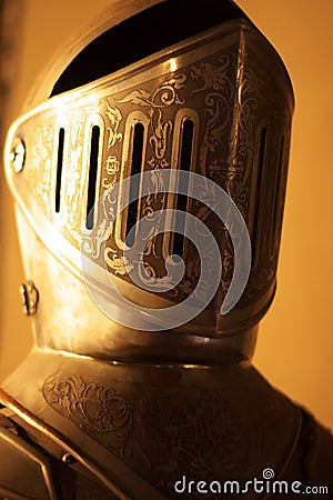 Knights armour helmet Stock Photo