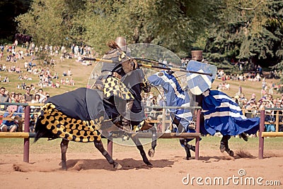 Knights Jousting Stock Photo