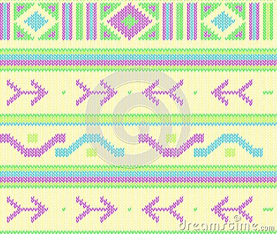 Knited boho vector pattern knited seamless pattern with aztec arrows, trible design pattern Vector Illustration