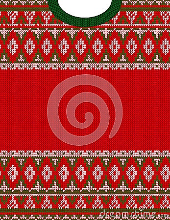 Knitted Chrismas tribal ornament ugly sweater pattern. Ethnic aztec print Vector Illustration