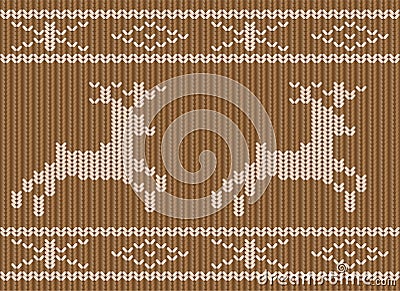 Knitted Christmas seamless background Vector Illustration