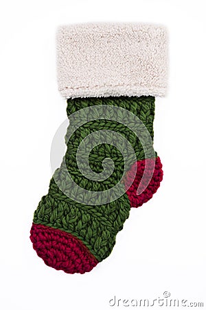 Knitted Christmas Stocking Stock Photo