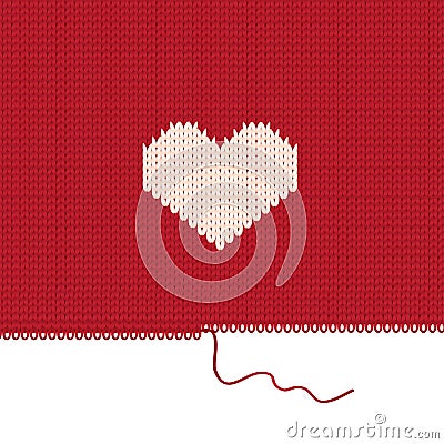 Knitted heart. Vector Illustration