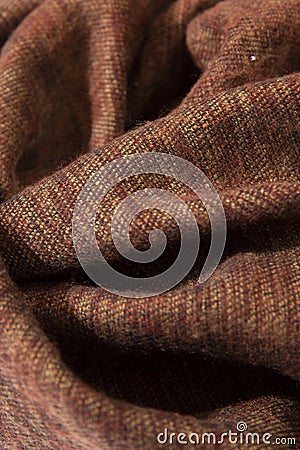 Knitted graduated brown shades of wool wave Stock Photo