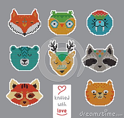 Knitted with love Vector Illustration