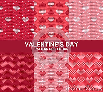 Knitted love seamless pattern with hearts Stock Photo