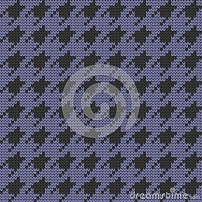 Knitted seamless goosefoot pattern. Goose foot design on blue background. Vector illustration. Vector Illustration