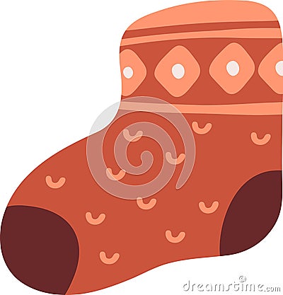 Knitted Sock Clothes Vector Illustration