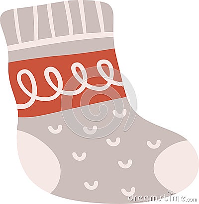 Knitted Sock Clothes Vector Illustration