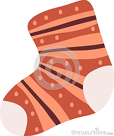 Knitted Sock Clothes Vector Illustration