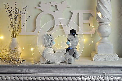 Newlyweds bears. toy for children Stock Photo