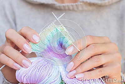 Knitting hobby Stock Photo