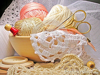 Knitting hobby needlework life-style Stock Photo